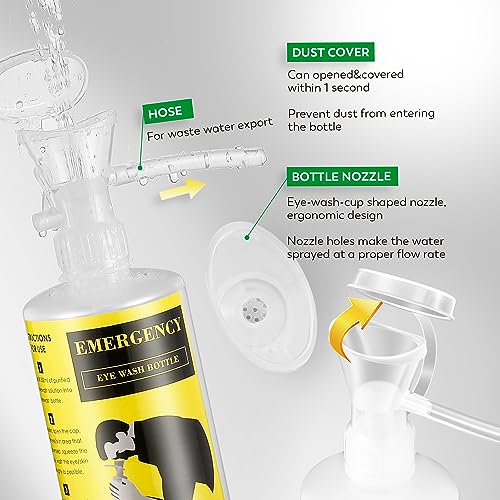 Cgoldenwall CNA 780 Eye Wash Station Portable Eye Wash Kit For Emergency, Wall Mounted Eyewash Station, 16.09Oz Capacity Per Bottle thumb #2
