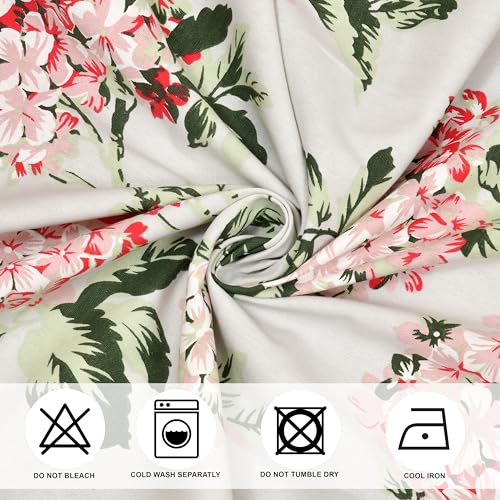 Image of THE LINEN COMPANY Printed Curtains 6.5 Feet Long, Floral Design Window Curtains for Home, 6.5ft Set of 2, Flower Heaven Green