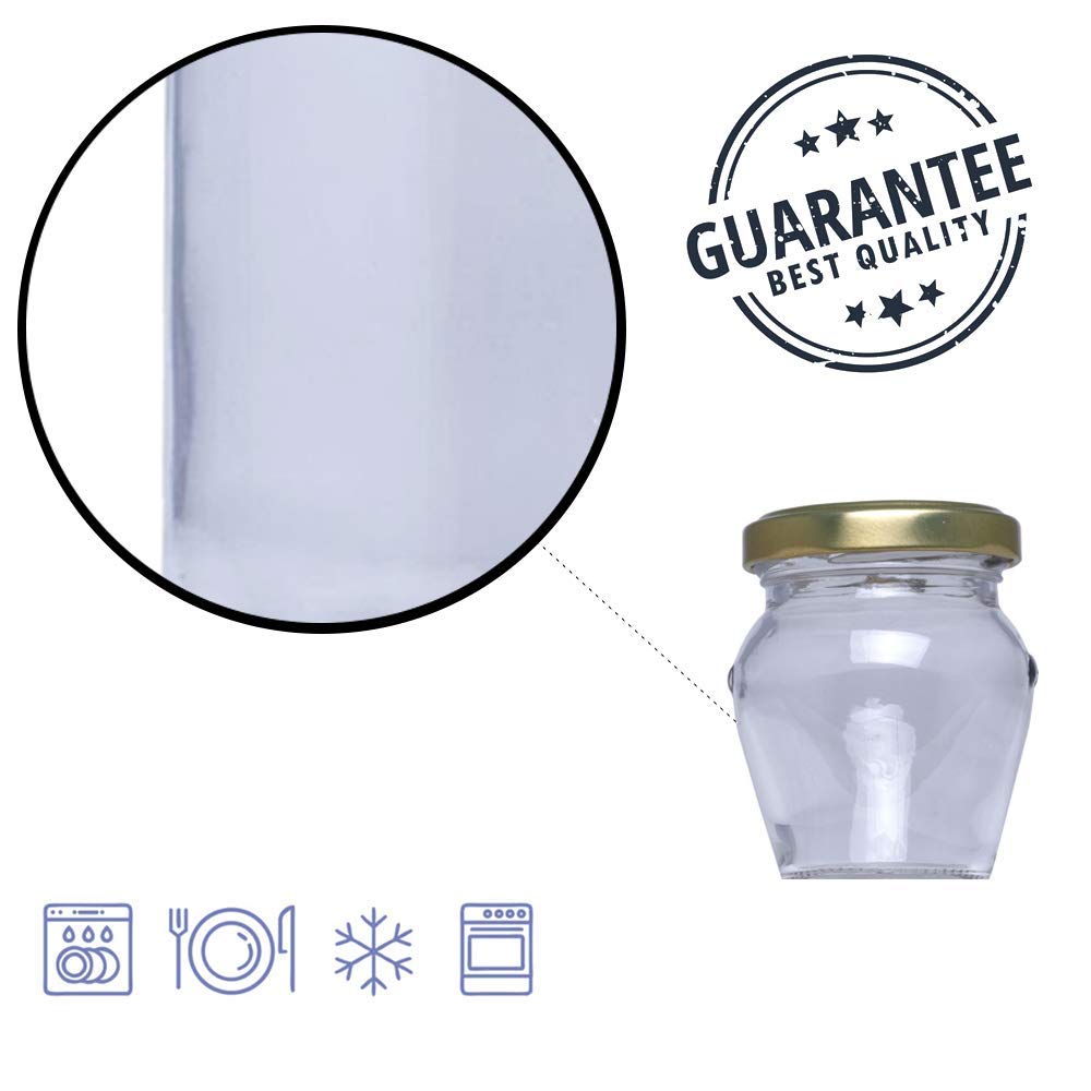Barattoli in vetro con coperchio per dolcetti cucina, regalo di matrimonio, comunione, bomboniere, barattoli, in vetro, design esclusivo, 106 ml (21 unità)