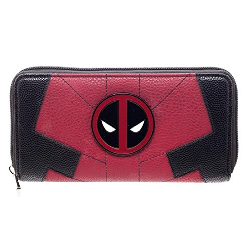 Marvel Comics Deadpool Juniors Suit Up Zip Around Wallet,Red & Black,One Size