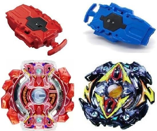 Bestie toys Battle Top Metal Fusion Clash of Speed Top with 2 Blades&2 Srting Launchers (Randoom Booster + Zeuss Zilon)