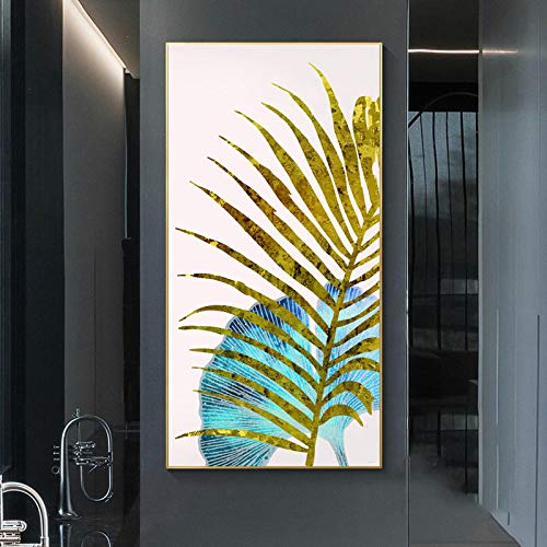 Images murales pour salon avec grand cadre de plantes tropicales