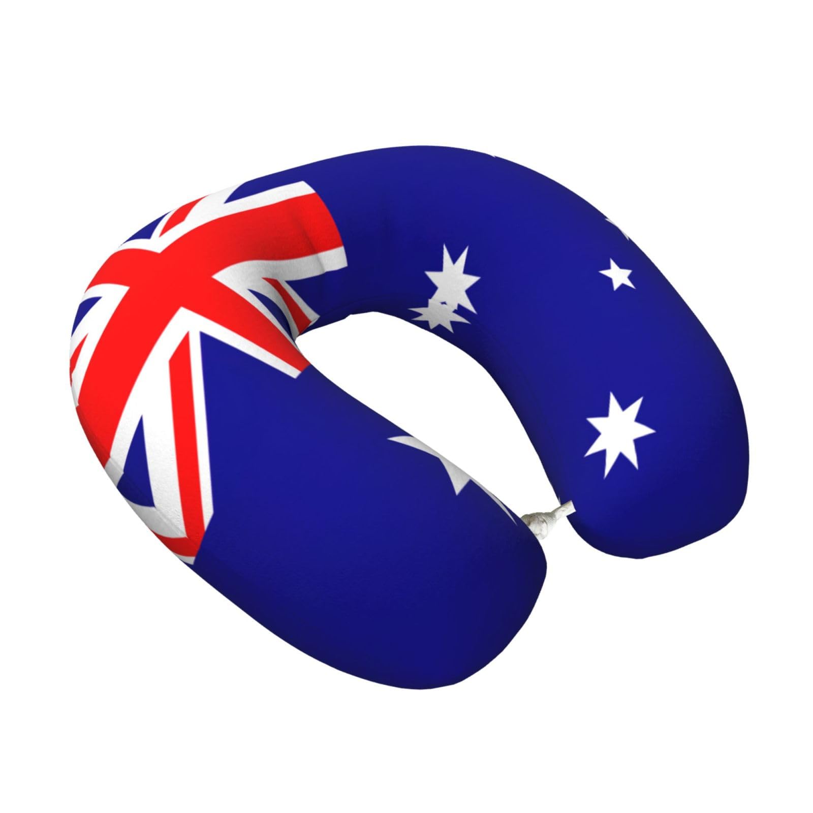 Yyoretp Australian flag Print Travel Pillow Pure Memory Foam Neck Pillows Portable Headrest for Airplane