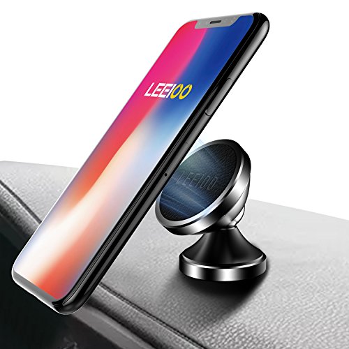 Phone Holder LEEIOO Universal Magnetic Cell Phone Dashboard Car Phone Mount Holder for iPhone Samsung Galaxy LG HTC, Android Smartphone, and Sticks on Any Flat Surface
