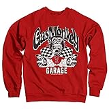 Gas Monkey Garage Officially Licensed Burning Wheels Sweatshirt (Red) XX-Large