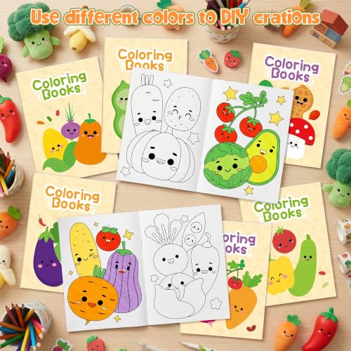 Image of Bulk Vegetable Coloring Books, 964Pcs Mini Drawing Booklet for Kids | Vegetable Food DIY Art Coloring Book for Toddlers Farmer Market Party Goodie Bags Stuffer Classroom Art Crafts