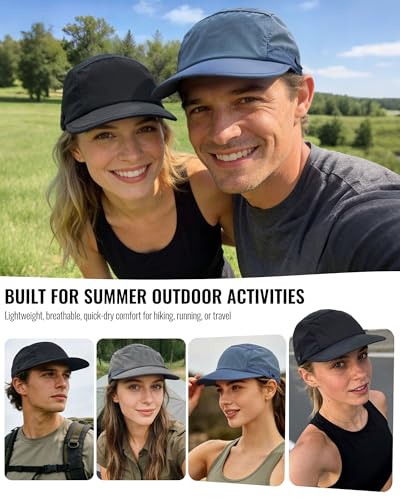 Image of CLAPE Snapback 5 Panel Hat for Men Flat Bill Funny Trucker Hats Running