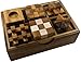 6 Wooden Puzzle Gift Set in A Wood Box - 3D Unique IQ Puzzles