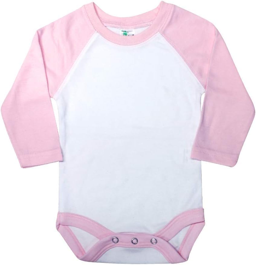Laughing GiraffeBaby Infant Blank Long Sleeve Raglan Baseball-Style Onesie