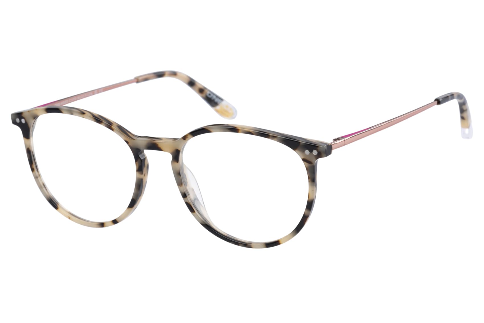O'Neill Brille mit Sehstärke für Damen optional mit Sonnenbrillentönung oder Blaulichtfilter, Rund, gefertigt aus Acetat (inklusive Brillenetui)