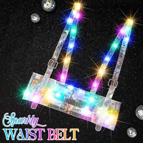 Nicute LED Waist Harness Belt Light Up Wide Harness Belt Fashion Waist Strap Disco Rave Adjustable Accessory Belts for Women4