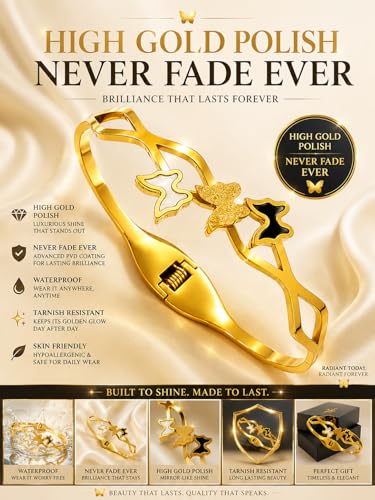 Image of Stylish Gold Plated Bangle for Women | Daily Use Stainless Steel Kada | Anti-Tarnish Waterproof Cuff | Multicolour Crystal Evil Eye | Daily Wear Bracelet For Womens | Premium Gift For Girl