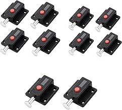 Valajogi10 Pcs Automatic Spring Loaded Door Latch Lock ABS Plastic Push Security Bolt for Windows Cabinets Drawers Kitchen Furniture Sliding Locks Home Safety & Window Cabinet Drawer (Black)