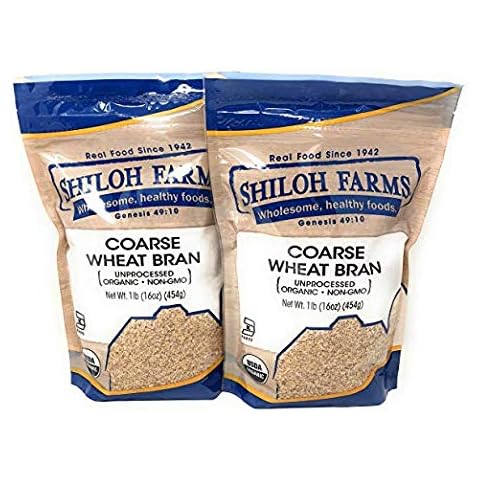 Shiloh Farms Organic Coarse Wheat Bran Unprocessed -- 16 oz - PACK of 2 BAGS Cover