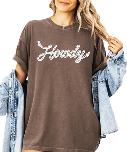 Howdy Rope Script Shirt for Women and Men Trendy Country Western Graphic Tee