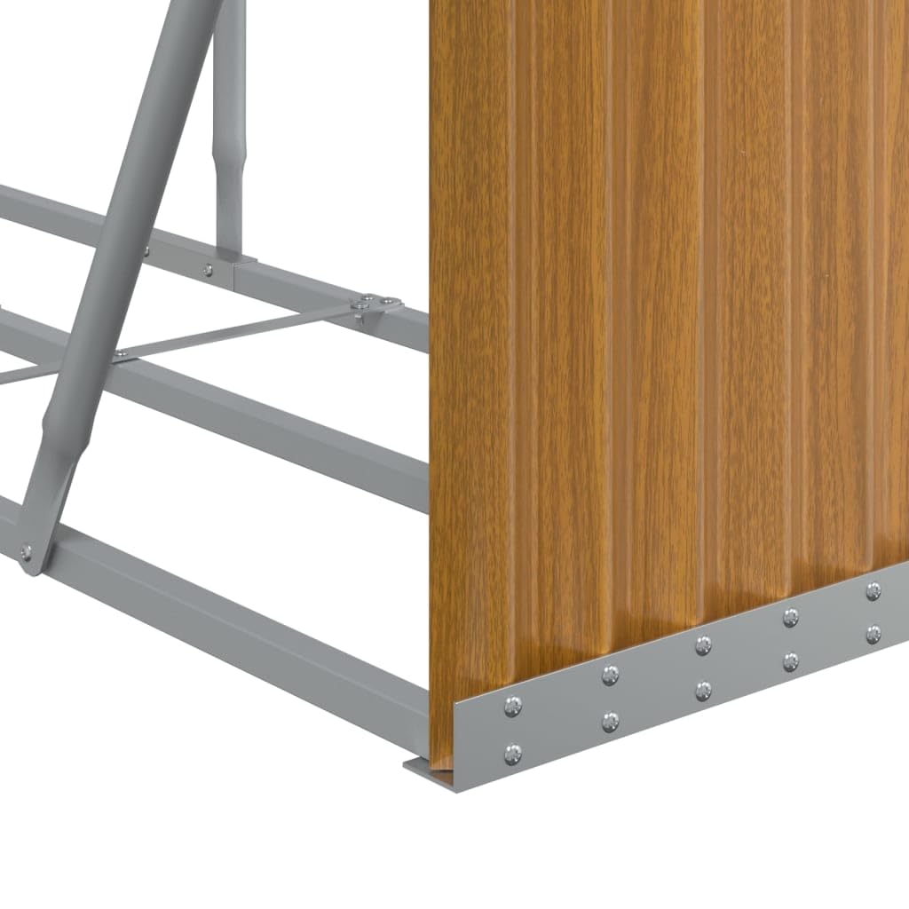Kaminholzunterstand Holzoptik 234x45x100 cm Verzinkter Stahl Brennholz Lagerung Feuerholz Scheitholz für Kamin Ofen Terrasse Garten Haus Innenbereich Wohnzimmer