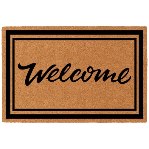 Nialnant Coco Coir Door Mat Outside Entrance, Welcome Mats for Front Door