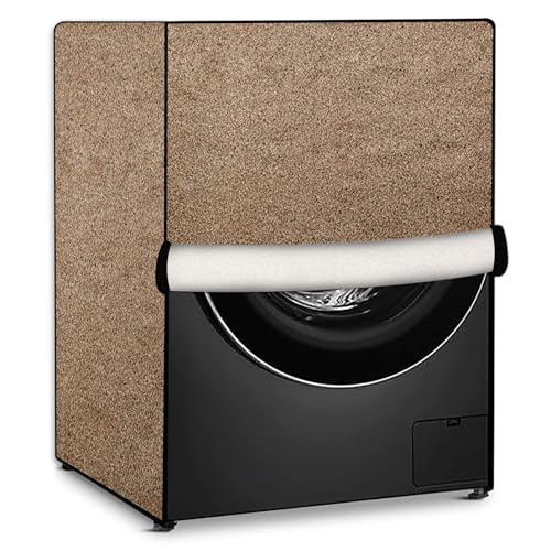 Image of Stylista Waterproof Front Load Washing Machine Cover Compatible for Haier 8 kg, Sand Pattern Brown
