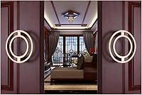 Vista 3 de Tiradores de cajón de gabinete cepillados dorados de 2.5 pulgadas, tiradores de lazo redondo simple, accesorios de gabinete de aleación de zinc