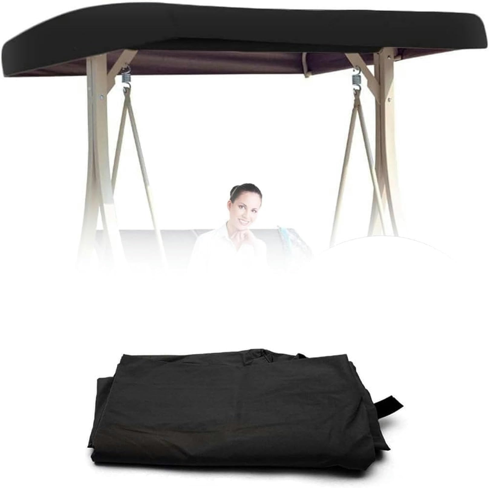 210D Oxford Cloth Patio Swing Top Cover With 4 Reinforced Corner Pockets,Outdoor Patio Swing Canopy Replacement Top Cover For Swing Seat 2 3 Seater Garden Hammock Cover