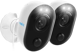 REOLINK Security Camera System, 1080p Plug in WiFi Outdoor Cameras with App for Home, Color Night Vision with Bulit-in Spotlight, 2-Way Talk, Motion Detection, microSD Card Storage, Lumus (2 Pack) asin的图片