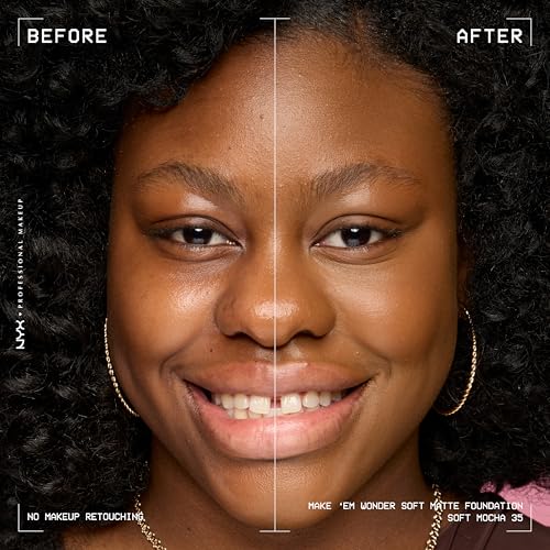 NYX PROFESSIONAL MAKEUP Make 'Em Wonder Liquid Foundation, 24HR Foundation Makeup With A Soft Matte Finish, Buildable Full Coverage - 35 Soft Mocha - image 3
