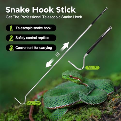 NorthSpoor 2 peças de mini gancho de cobra, kit retrátil portátil de aço inoxidável para agarrar rép