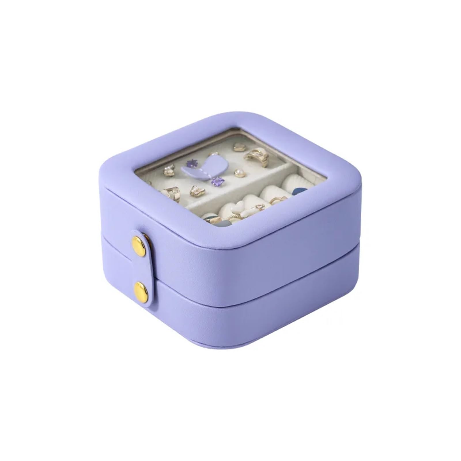 ESTDKMNOS Portable Jewellery Case， Multicolor S Jewelry Box, Portable Multi-layer Storage for Earrings Necklaces(Purple)