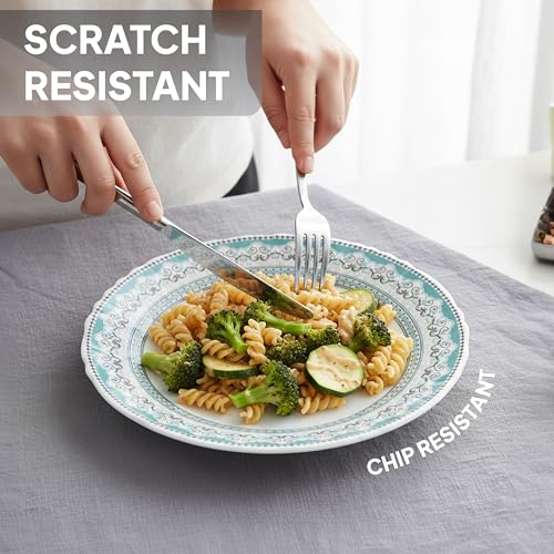 Image of CELLO Celeste Imperial Plus Series Opalware Dinner Set of 27 Piece For Family of 6 | Bone-Ash Free & Leadfree Opal Glass Microwave & Dishwasher Safe Crockery Plates & Bowls Set For Daily Use & Gifting
