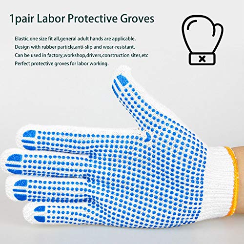 qingtang37 Anti-Slip Gloves Wear Abrasion Resistant Hand Protective Gloves with Rubber Dots Safety Garden Gloves for Labor Working