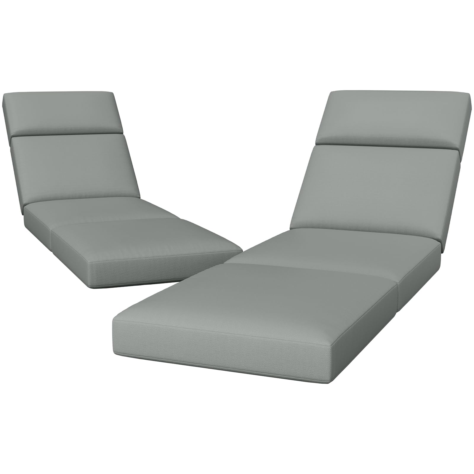 2 Pcs Chaise Lounge Cushions Outdoor, 80 x 26 x 4 Inch Lounge Chair Cushions for Outdoor Furniture - Waterproof Lounge Patio Replacement Cushion, 4In