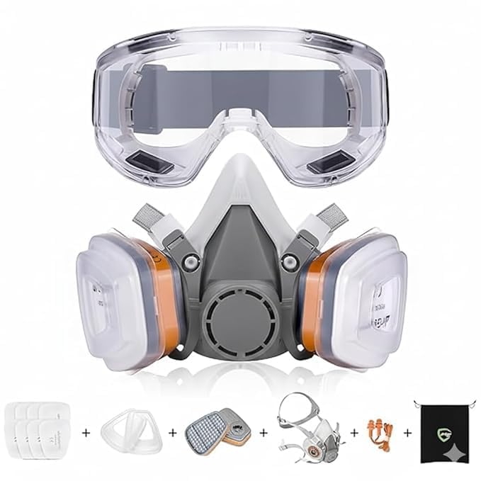Reusable Respirator Mask with Replaceable Filters, Anti Dust Face Mask for Men & Women, Washable Safety Mask for Pollution, Smoke, Cycling, Construction, Woodworking & Outdoor Protection-image-36