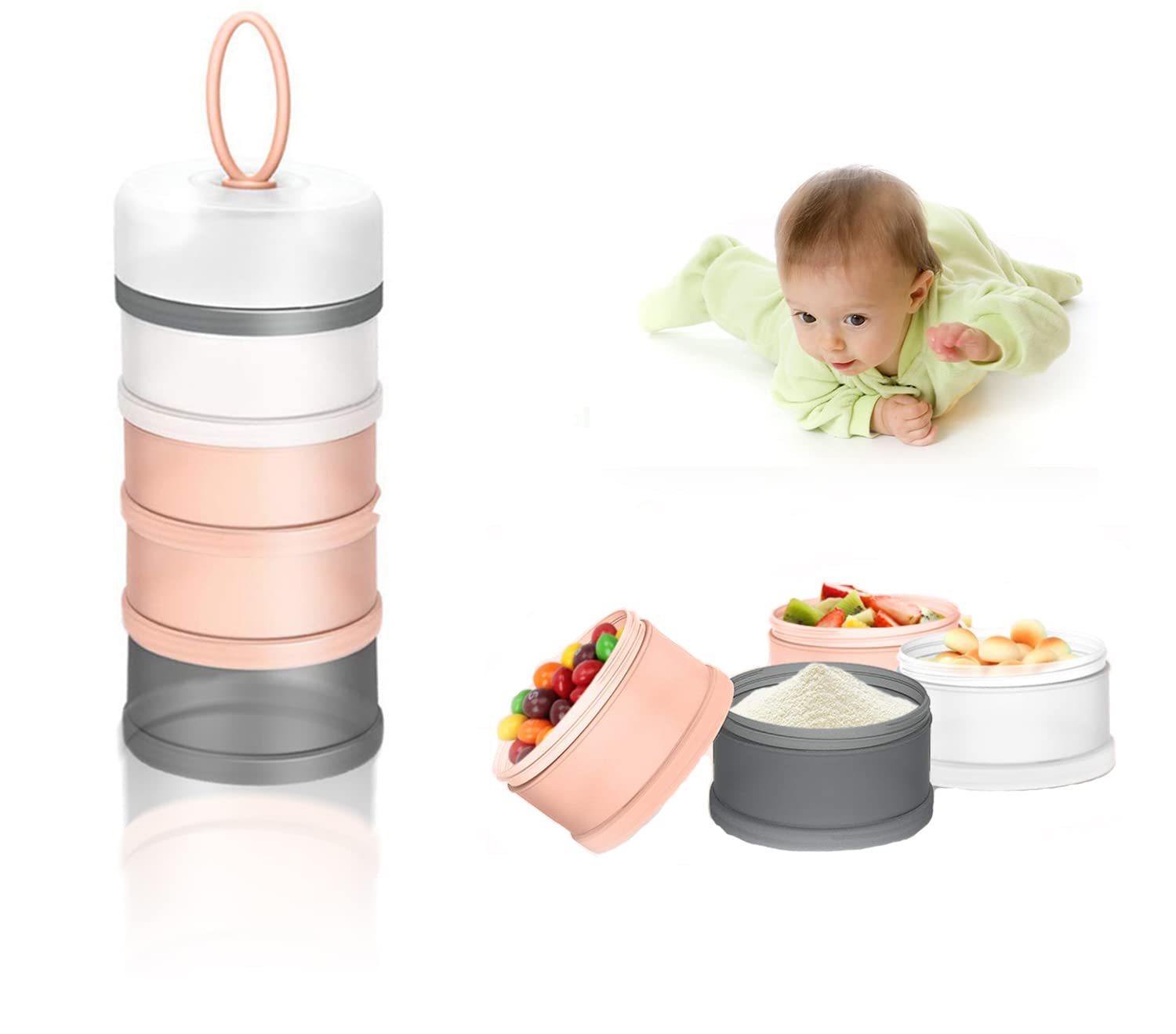 Buy KASTWAVE Formula Dispenser, NonSpill Portable Stackable Baby Milk