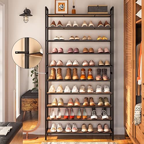 HOOBRO Duży regał na buty, możliwość układania w stos, półka na buty z 5 półkami, regał na 20-25 par butów, roślin, książek, 100 x 29,5 x 97,5 cm, stabilny, zajmuje mało w