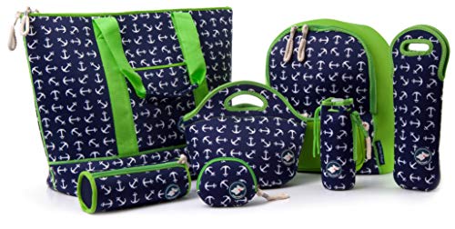The Preppy Pelican Accessory Bag, Nautical or Coastal Theme Gifts for Women and Kids, Accessory Pouch in Bright Nautical Prints, 10 inches (Anchors Away) - Image 7