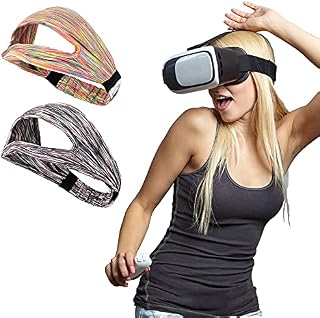 X-super Home VR Eye Mask Cover Breathable Sweat Band Designed Adjustable Sizes HMD Padding for Use VR Workouts with Virtual Reality Headsets Oculus Quest 2 Go HTC Vive PS VR Gear VR (2pcs)