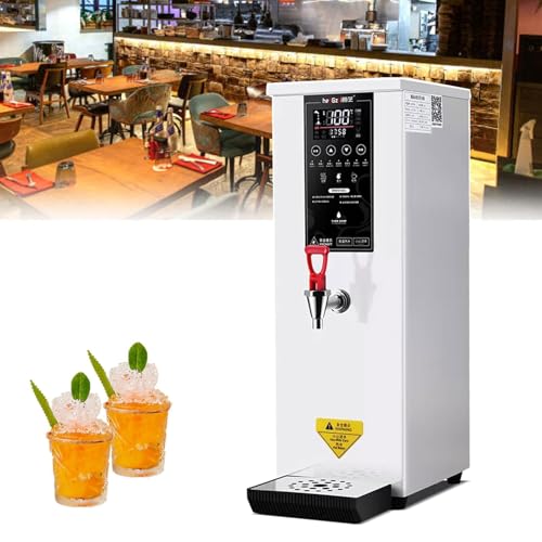 60L/H Commercial Hot Water Boiler, Autofill Stainless Steel Tea &amp; Coffee Maker, Digital Control, Auto Temp Control, Non-Drip Tap, Catering Hot Tea Urn (White)