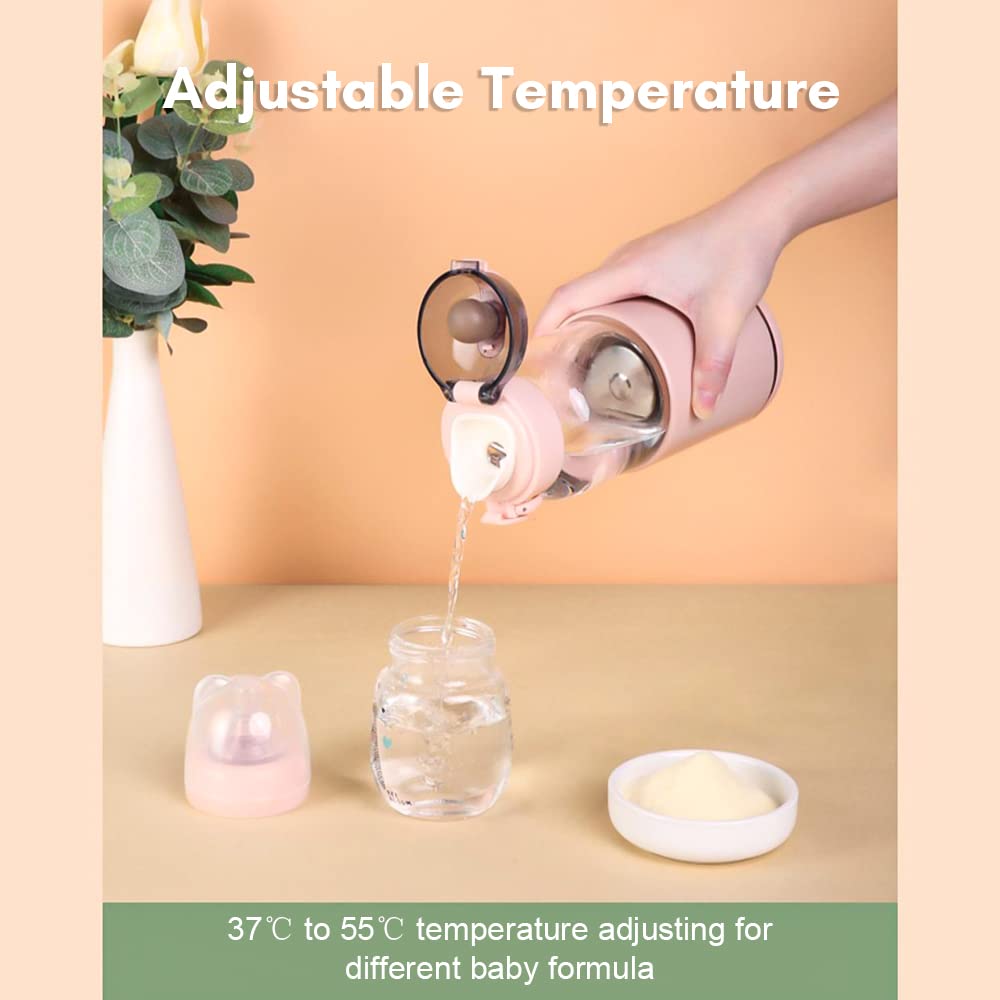 HUIOP Chauffe-Eau portatif,Chauffe-Eau Portable pour Formule bébé Capacité de 300 ML Contrôle précis de la température Batterie intégrée Chauffe-Eau instantané sans Fil Bouilloire électrique pour