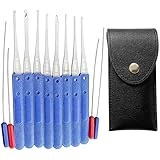 wkao 12 Pcs Key Extractor Kit, Universal Repair Set with Hook & Needle Tools, Includes Case, Key Detacher Tool
