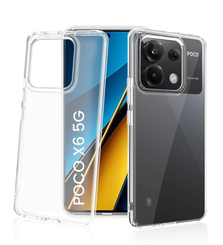 Image of Case Creation Brand -Plastic Mobile Cover For Xiaomi Poco X6 Pro (Soft & Flexible Back Case),Transparent