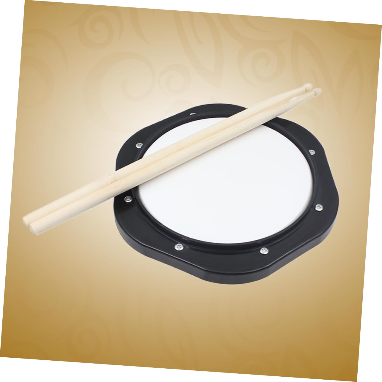 Pad de Práctica de Batería de 10 Pulgadas Negro, Juego Tradicional | Plástico, Gran Elasticidad y Atenuación Sonora, Incluye 2 Baquetas y Bolsa Negra de Almacenamiento