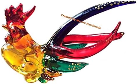Handmade Mini Chicken Blown Glass Art Bird Animal Collectible Figurines Figures Ornament Miniature Cool Stuff Gift Ideas for anniversary birthday wedding home room garden table decor No.3 - Model 2021