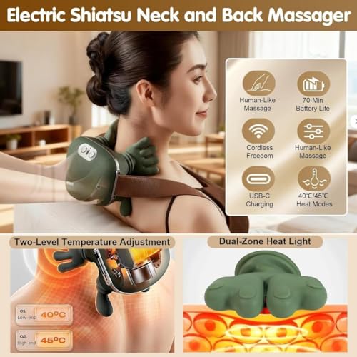 Image of Neck Massager, Massage Machine For Body Pain, Head Massager For Scalp, Shoulder Massager, Scalp Massager, Heated Massager, Shoulder and Neck Massage, Pain Relief