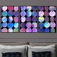 3 Piece Framed Canvas Wall Art Abstract Colorful Cool Geometric Canvas Prints Home Artwork Decoration for Living Room,Bedroom - 16
