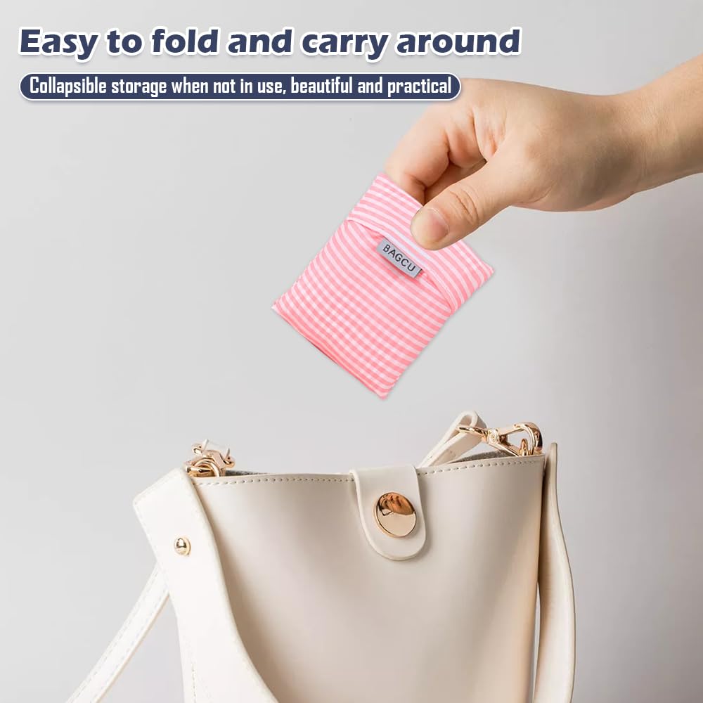 PMTFUMY 6 Pcs Foldable Shopping Bags,shopping bags,Stylish, Reusable & Compact Design for Easy Storage - Image 3