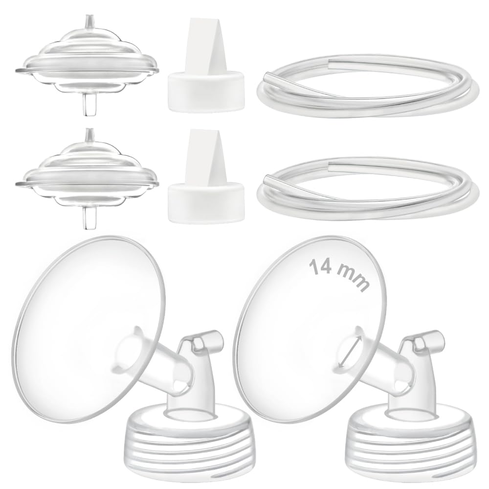 Maymom Pump Parts Compatible with Spectra S1 S2 9 Plus Electric Breastpump, 14mm Flange Valve Tubing Backflow Protector, Not Original Spectra