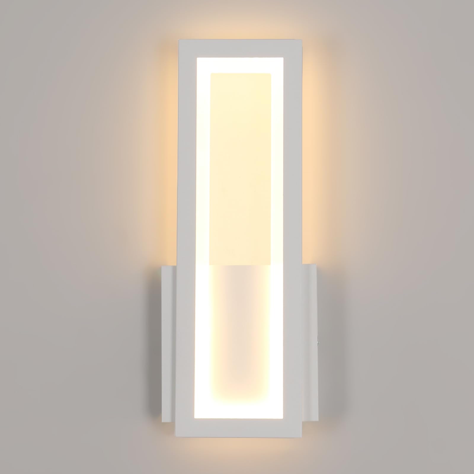 Osairous White 3000K Modern Led Wall Light, 16W 2000Lm Acrylic Led Indoor Wall Lamp, White Hallway Wall Lighting, Warm For Bedrooms, Corridors, Living Rooms, Staircases, 32Cm