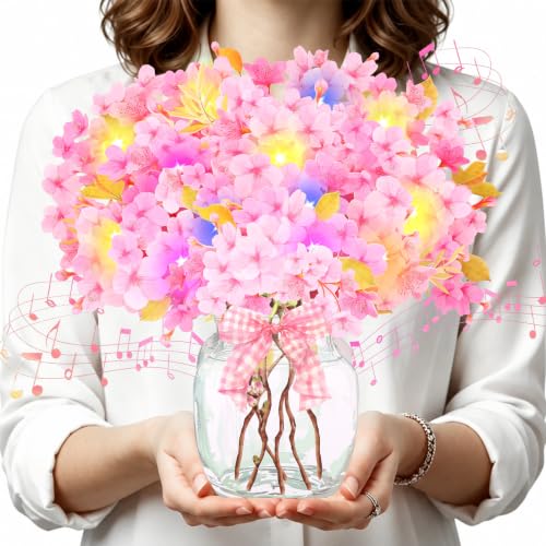 Musical Birthday Card for Women, 3D Pop-up Cherry Blossom Greeting Cards, Also As Anniversary Card, Get Well Card, Thank You Cards, Sympathy Cards for Girls, Women, Wife, Daughter, Granddaughter