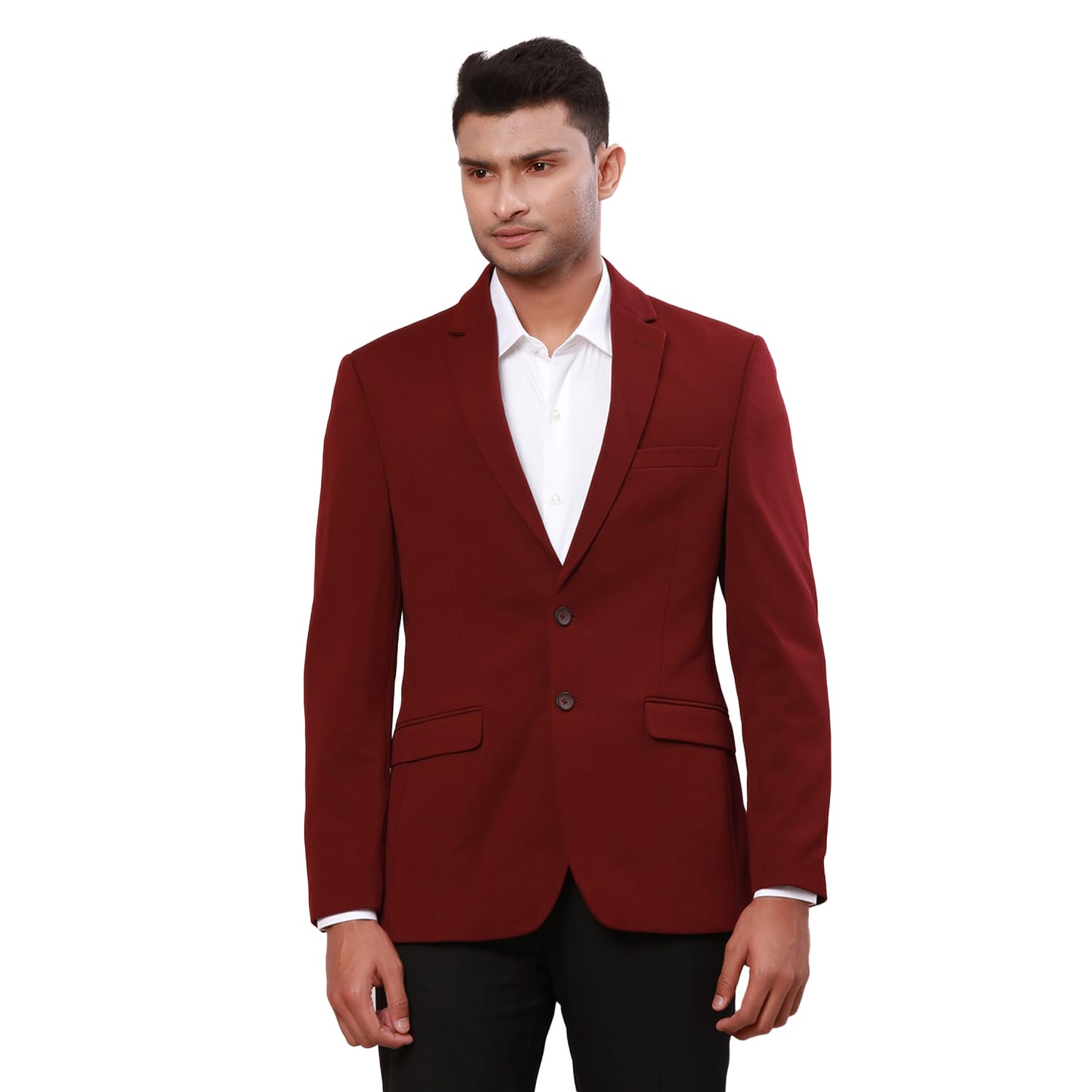 raymond Men Contemporary Fit Structure Pattern Pure Polyester Notch Lapel Full Sleeve Formal Blazer-picture-13