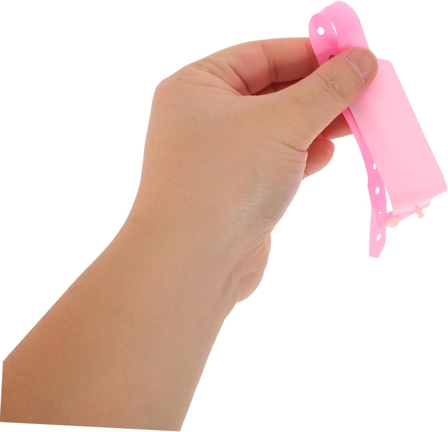100pcs Pink PVC Nursing Home Wristbands for Adults, Waterproof Hospital Patient Wrist Bands with Write-on Tag, Minimizes Skin Irritation, for Inpatient Care and Outpatient
